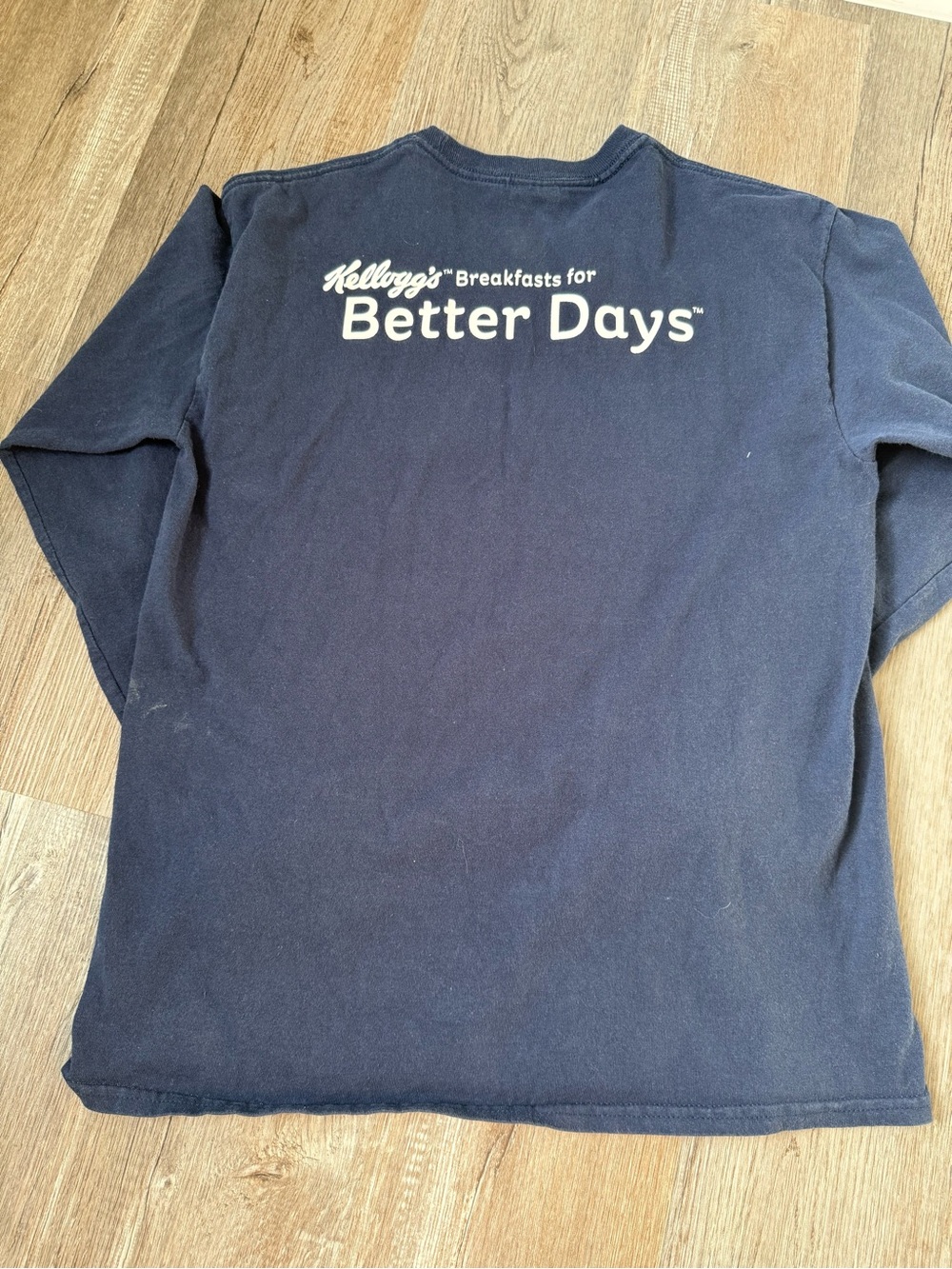 VTG Kellogg's Breakfast For Better Days Navy Graphic Long Sleeve T-shirt Size M